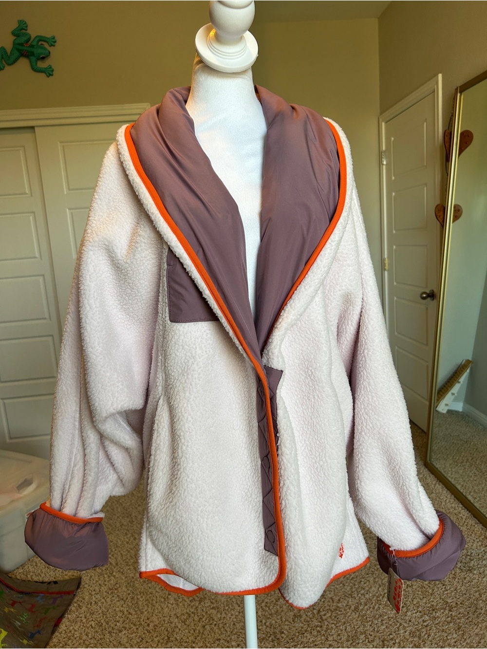 Free People FP Movement Hit the Slopes Shawl Jacket Pink Purple NWT XL